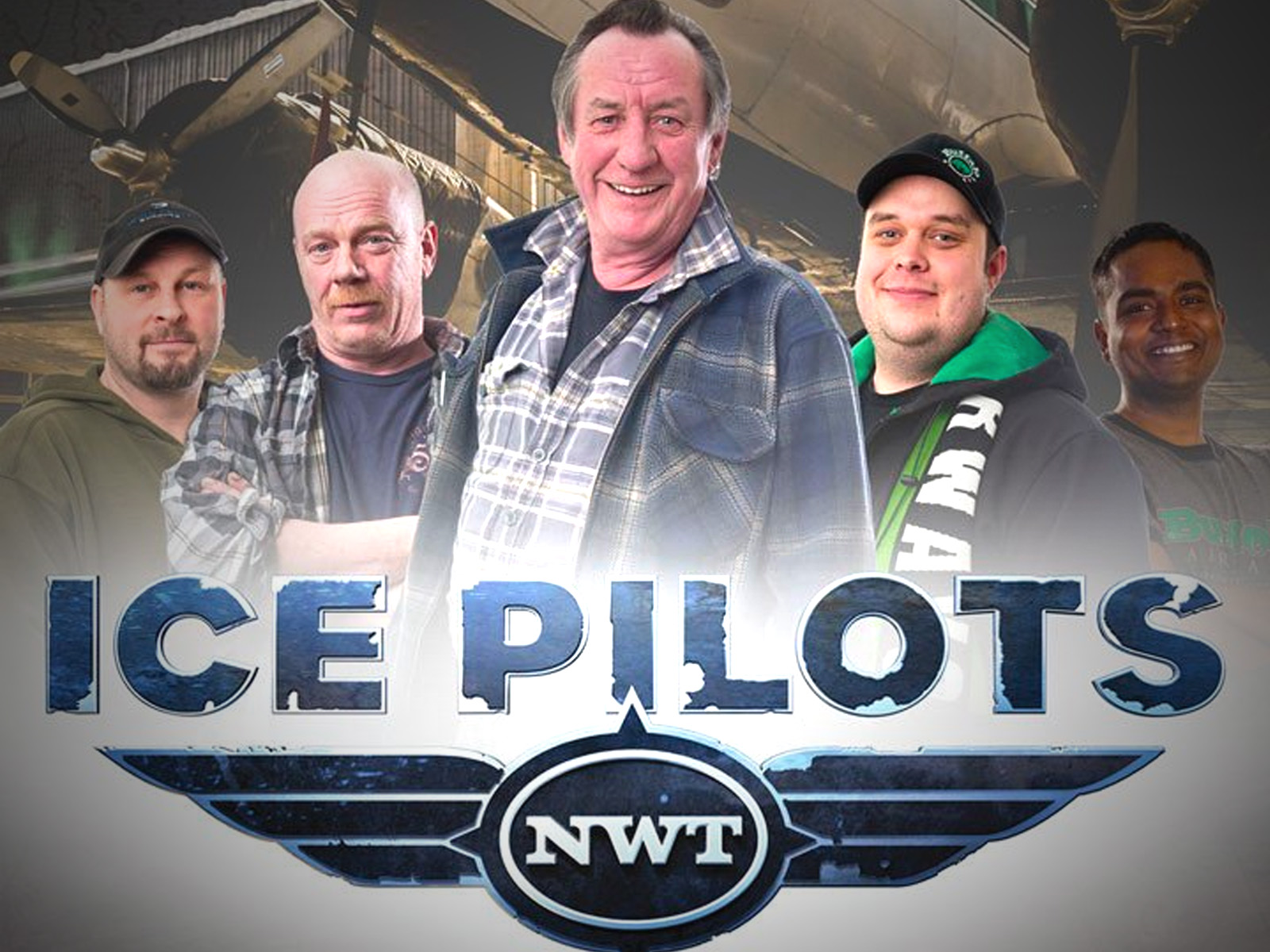 Portada de la serie ice Pilots. Se ve a cinco hombres que trabajan para la empresa.